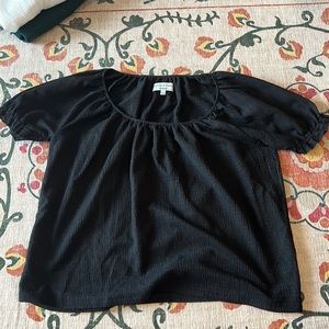 Madewell flowy textured black top